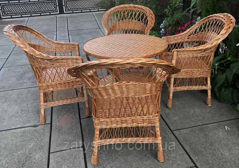 Мебель из лозы для 4  | Плетеная мебель из лозы |мебель плетеная   с круглым столом Киев - изображение 4