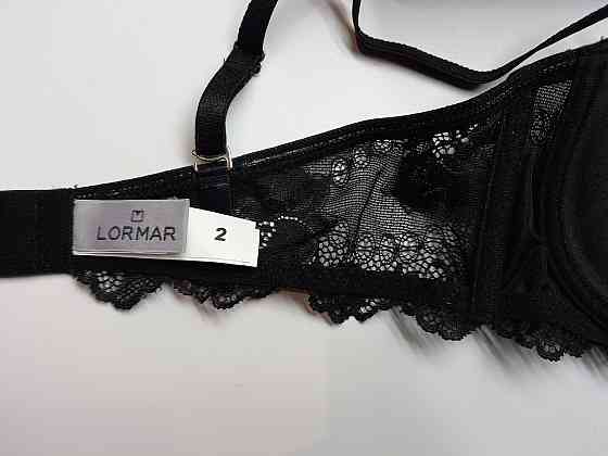 Розкішний бюстгальтер анжеліка чорний із гіпюром Lormar Deluxe лормар Славута