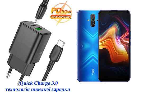 Зарядное устройство Dual Port 30W для смартфона ZTE Nubia Play 5G Киев