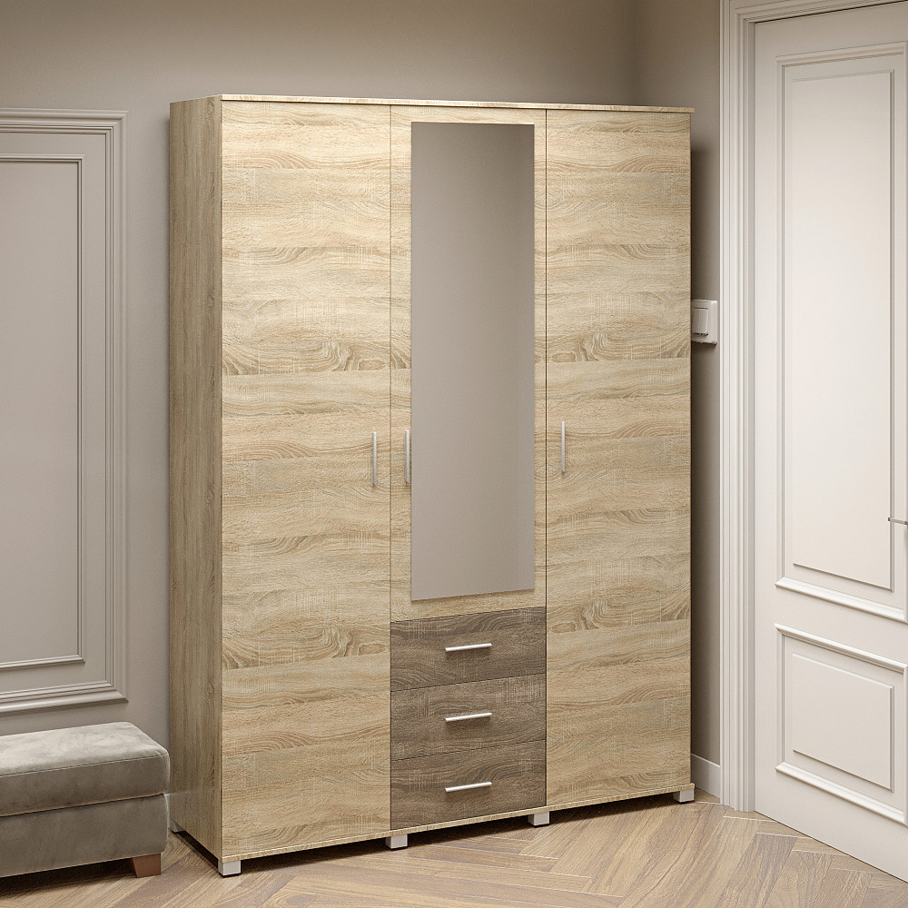 Шафа розпашна велика з дзеркалом Еверест Бриз ШП-5 сонома + трюфель (DTM-2483) Львів - фото 2