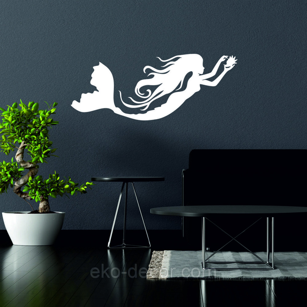 Декоративное настенное 3D Панно «Русалочка» Декор на стену с объемом 50*20 см, Белый Киев - изображение 2