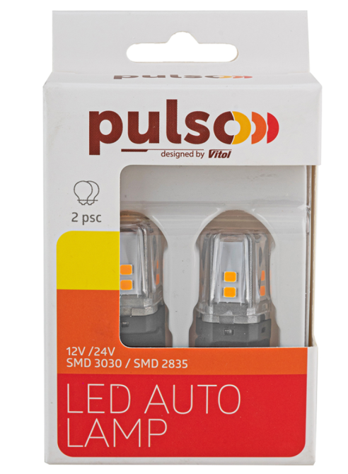 Лампочка LED 3156/W2.5x16q/12SMD-2835/1контакт/9-36v/400lm/AMBER Винница - изображение 3