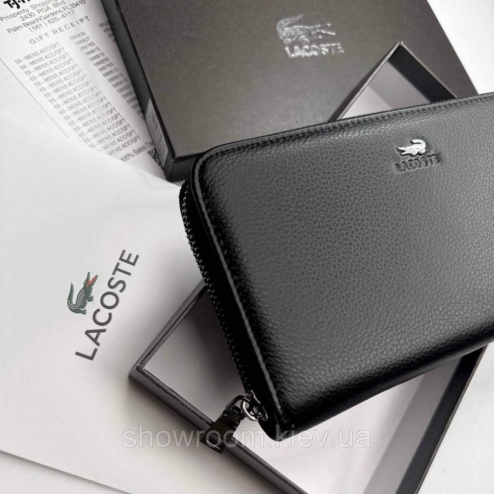 Шкіряний брендовий гаманець клатч на змійці Lacoste (6613) Київ - фото 3