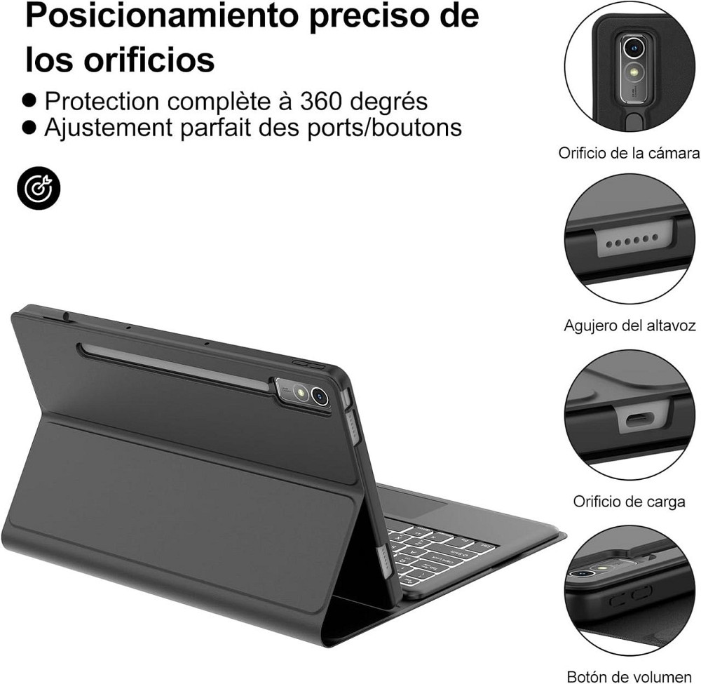 Чохол-підставка для Lenovo Tab P12 12.7” TB370FU, 2023 захисний чохол-книжка з регульованим кутом нахилу, чорний Київ - фото 3