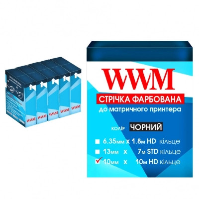 Лента к принтерам 10мм х 10м Refill HD к. Black*5шт WWM (R10.10H5) Винница - изображение 1