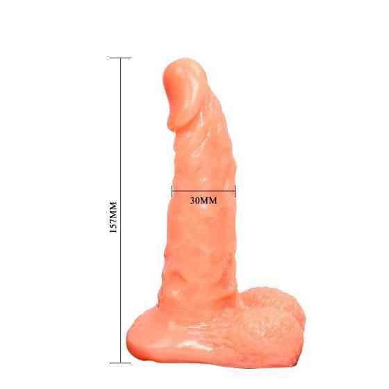 Страпон на трусиках BAILE Ultra Passionate Harness з мошонкою, бежевий, 15,7 × 3 см Sex Aura Київ