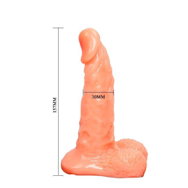 Страпон на трусиках BAILE Ultra Passionate Harness з мошонкою, бежевий, 15,7 × 3 см Sex Aura Київ - фото 5