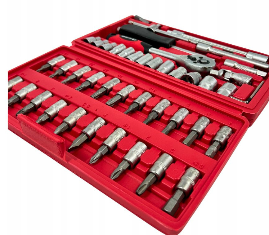 Набір торцевих ключів CP-248 46 шт Cr-V, тріскачка, насадки Torx, Philips, Hex у чохлі Одеса - фото 4