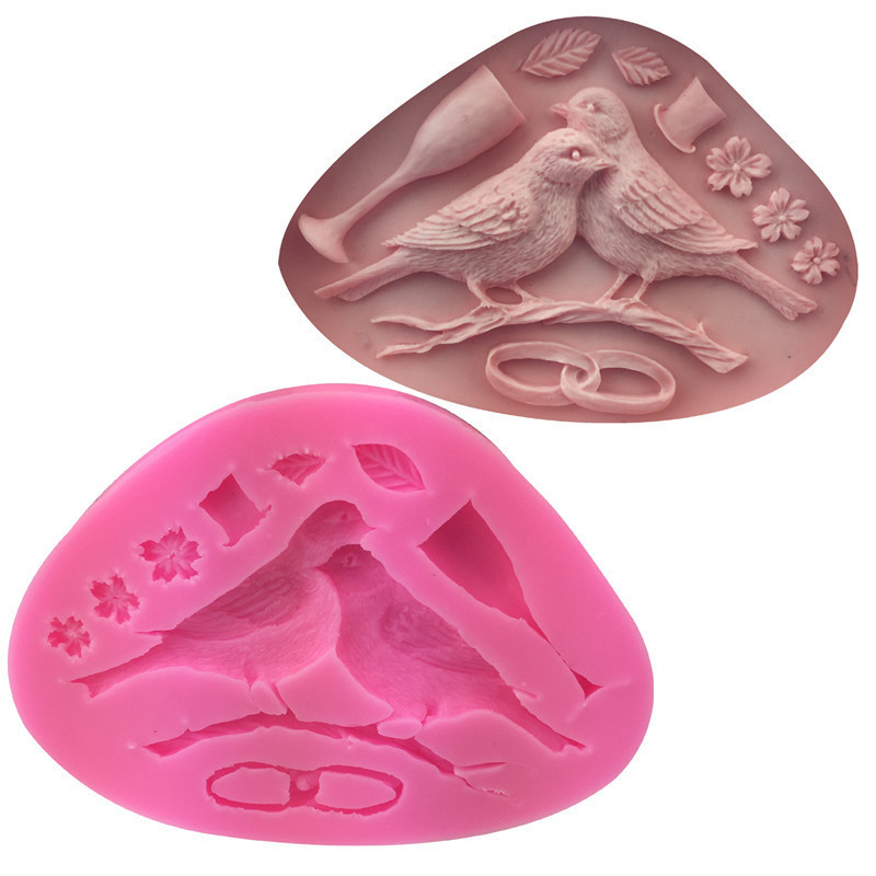 Молд силиконовый Птички 116 на 85 мм розовый Киев - изображение 10