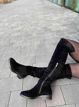 Nivelle Ботфорты женские NIVELLE черные замша натуральная высота 50 см обхват голени 39-41 см ( Коломыя