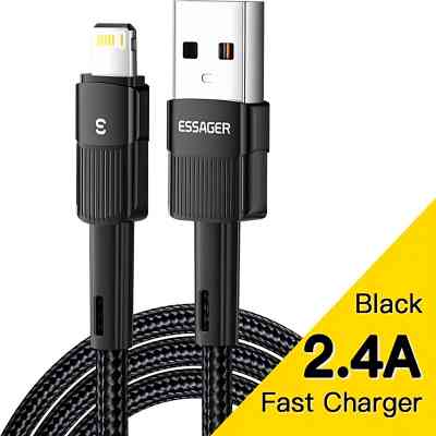 Дата кабель USB 2.0 AM to Lightning 2.0m 2.4A black Essager (EXCL-XCA01) Вінниця