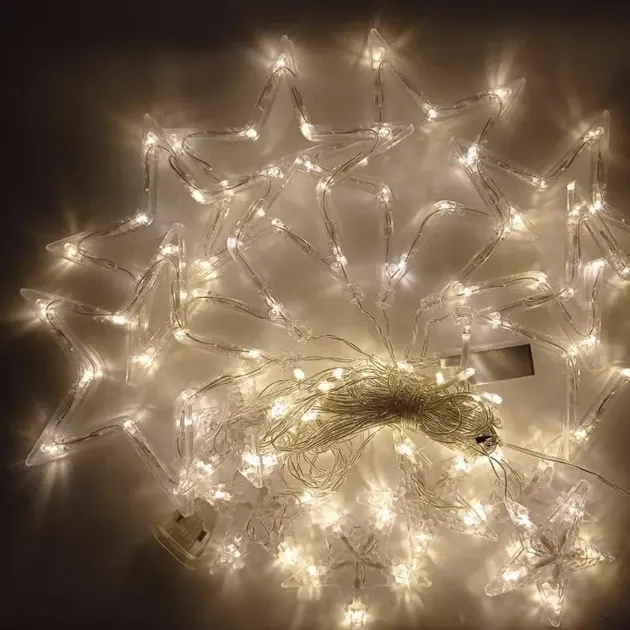 Гирлянда-бахрома для праздника (Stars) Curtain 12-W 3м*0.8*.05 8113 Одесса - изображение 4