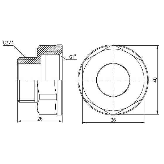 Перехід Thermo Alliance Forte 1"х3/4" ВН SF3602520 Київ
