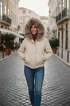 Бомбер жіночий з хутром блюфрост Бежевий 46 Харків