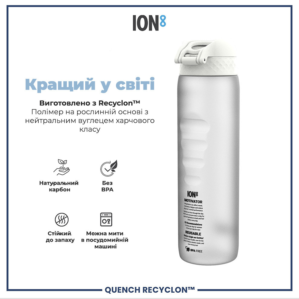 Пляшка для води ION8 1000 мл. (ЕКО пляшка) BPA Free, Times To Drink, BPA Free, Ice Кам'янське - фото 6