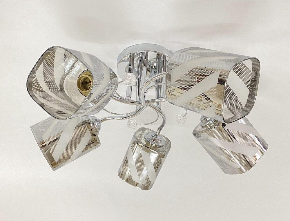 Люстра стельова на 5 плафонів 6247E/5 Хром Коломия - фото 1