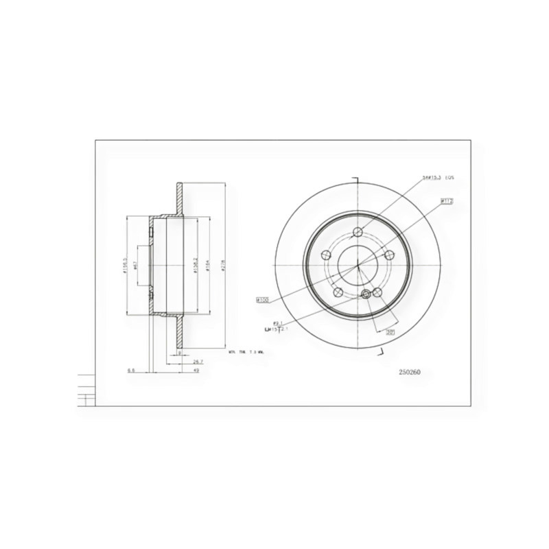Диск Mercedes-Benz C-Class W204 задний (d278x9) (2007-) тормозной Мукачево - изображение 1