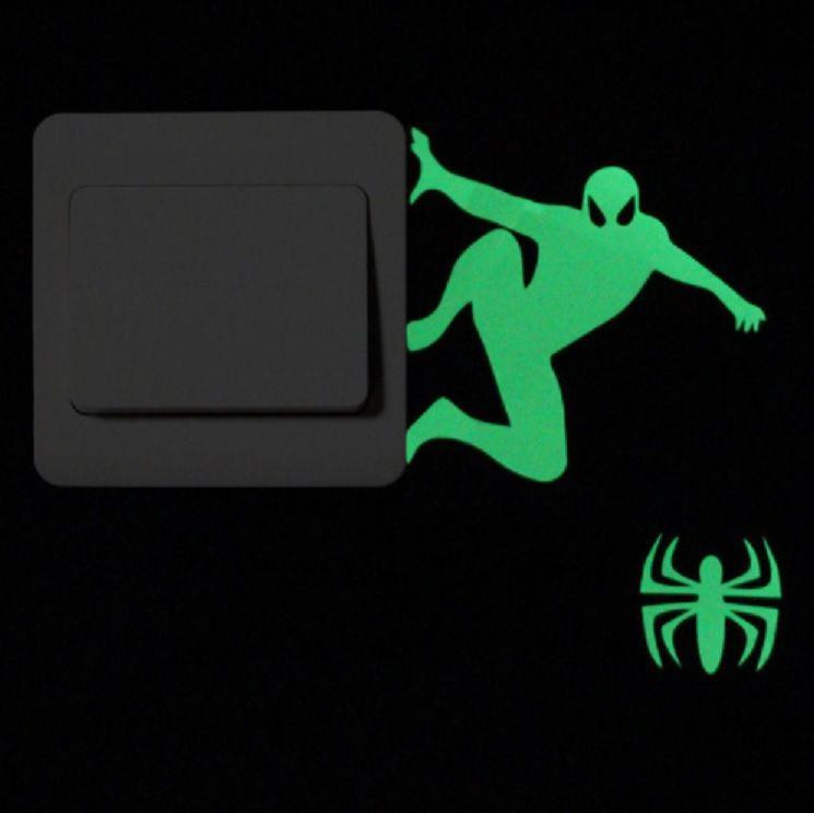 Люмінесцентна наклейка Людина павук 10 на 10 см салатовий Київ - фото 1