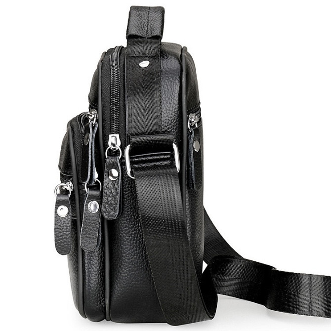 Мужская сумка-барсетка кожанная черная Tiding Bag 75003 Каменское - изображение 5