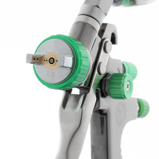 Фарбопульт пневматичний LVLP GREEN, професійний, форсунка: 1,3 мм, верхній металевий бачок: 600 мл, 1,5 бар INTERTOOL PT-0131 Киев - изображение 2