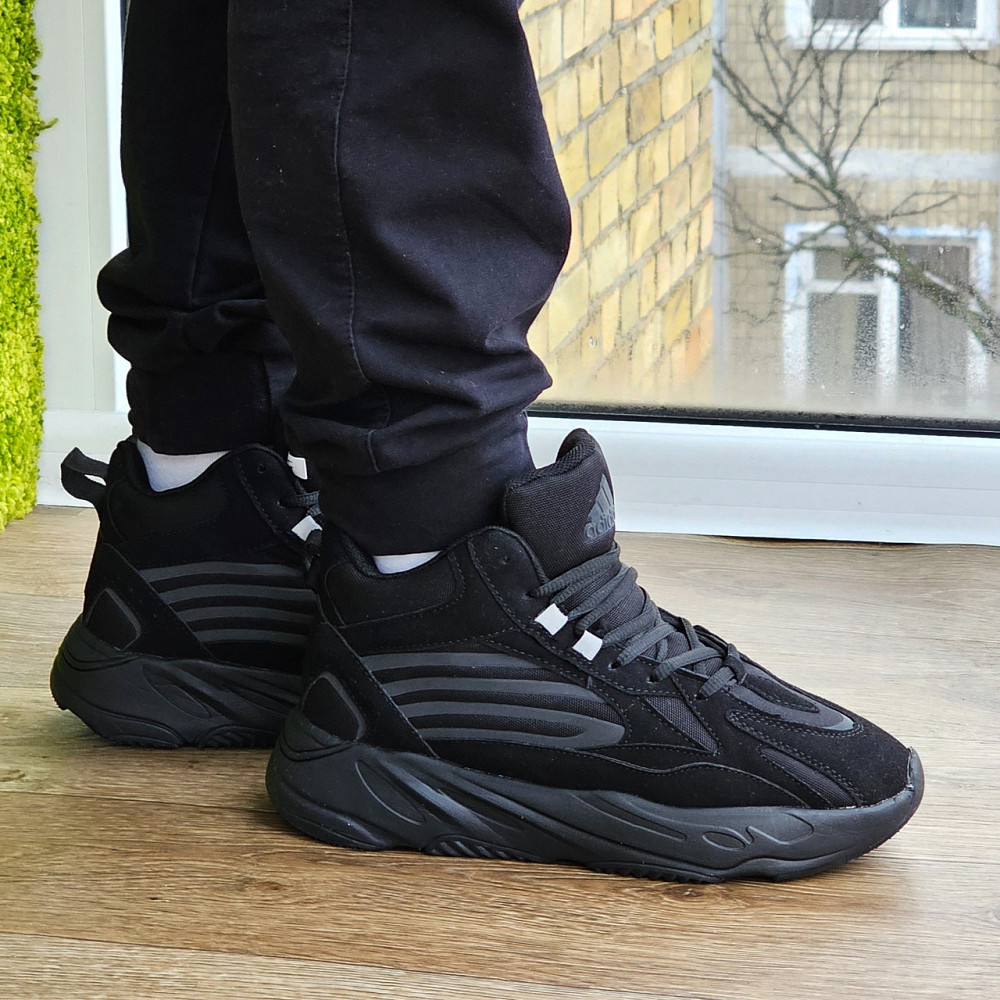 Зимові високі Кросівки Adidas 700 Чорні з Хухом Чоловічі Черевi Черевики Адідас (розміри: 41,42,43,44,45,46) - 90-1 Дніпро - фото 4
