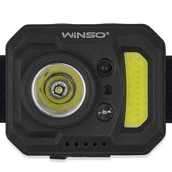 Фонарь налобный Winso 250Lm, 3W XPE+3W COB, 850mAh, с сенсором белый/красный Львов