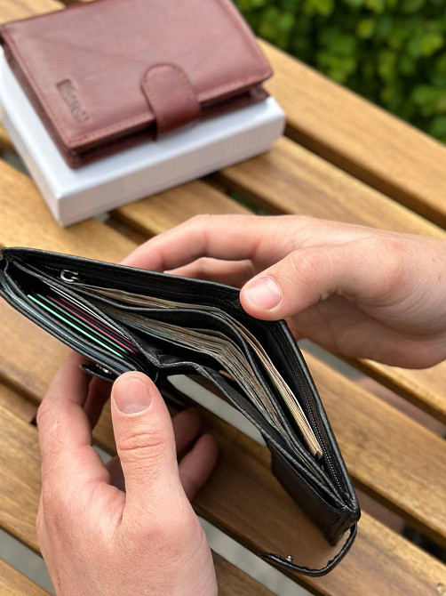 Чоловічий шкіряний гаманець люкс, чоловіче портмоне натуральна шкіра HORTON 301B Кам'янське - фото 5