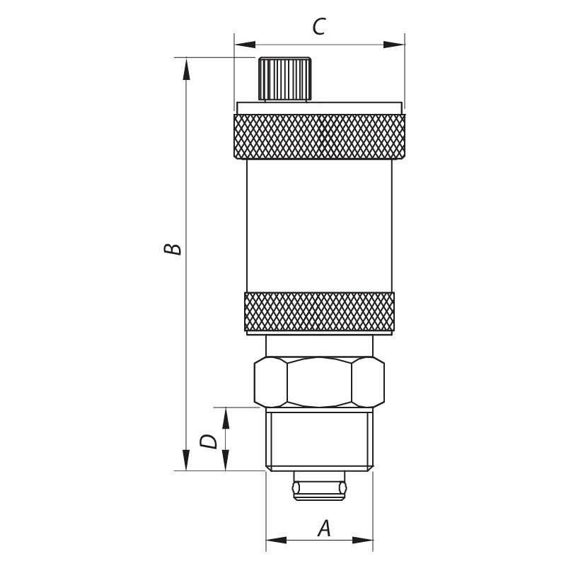 Відведення повітря автоматичне пряме зі зворотним клапаном 1/2" Koer KR.1254 (KR2667) Київ - фото 3