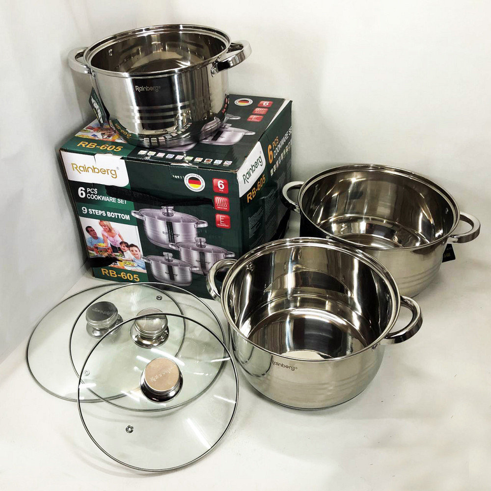 Набор кастрюль хорошего качевства Rainberg RB-605 8 шт, Набор кастрюль для электроплиты RD-25 Львов - изображение 10
