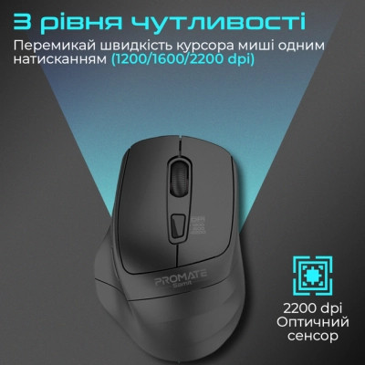 Мышка Promate Samit Wireless Black (samit.black) Винница - изображение 3
