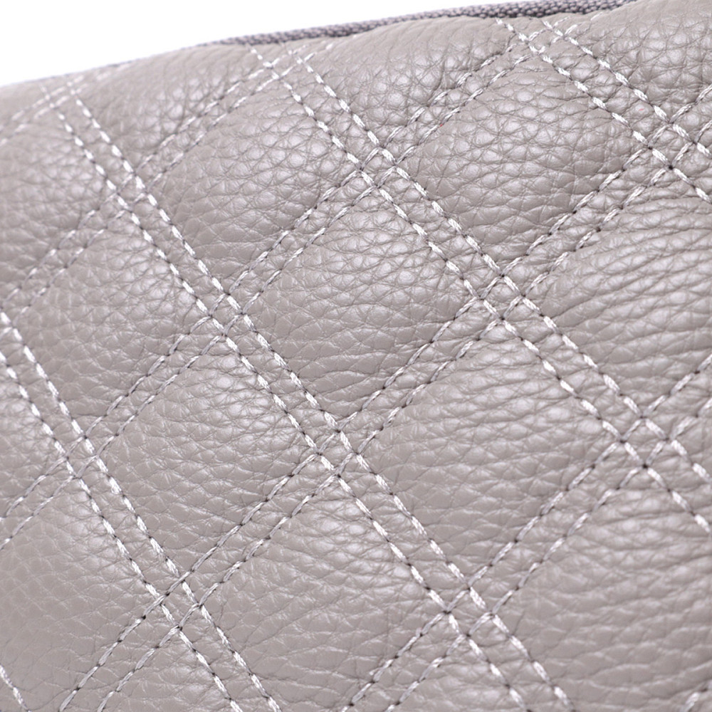 Удобная женская сумка прошита ромбами на лицевой стороне из натуральной кожи Vintage 22810 Серый Киев - изображение 6