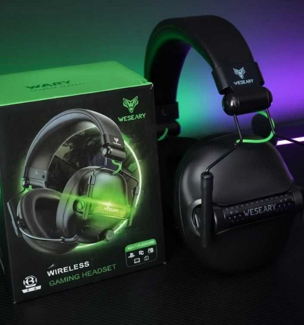 Игровые наушники WESEARY WG2 | 2.4GHz + Bluetooth | LED | Новые. Харьков - изображение 2