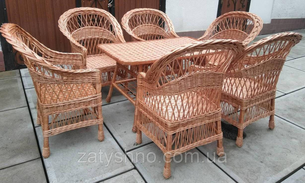 Набір меблів плетених на 6 персон Київ - фото 4
