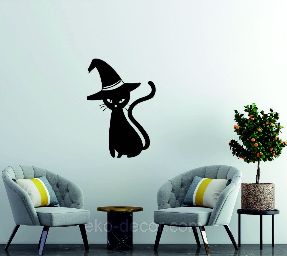 Декоративное настенное Панно «Кот», Декор на стену 90*62 см, Черный Киев - изображение 1