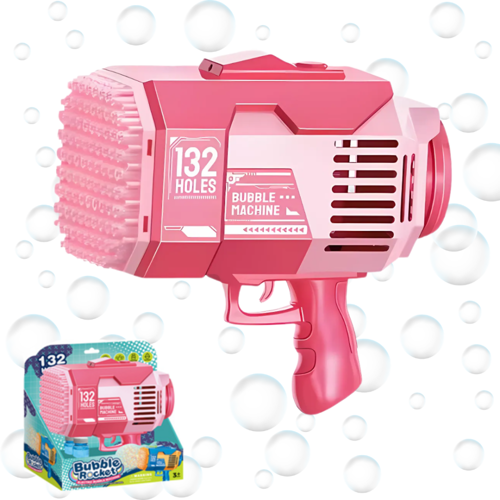 Пистолет для мыльных пузырей, генератор мыльных пузырей на аккумуляторе, мыльные пузыри для детей, розовый Каменец-Подольский - изображение 5