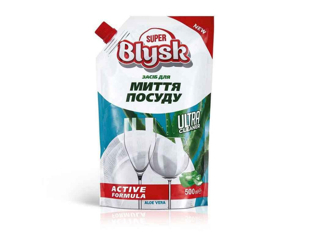 Средство для мытья посуды 500мл Aloe vera (дой-пак) ТМ SUPER BLYSK Киев - изображение 1