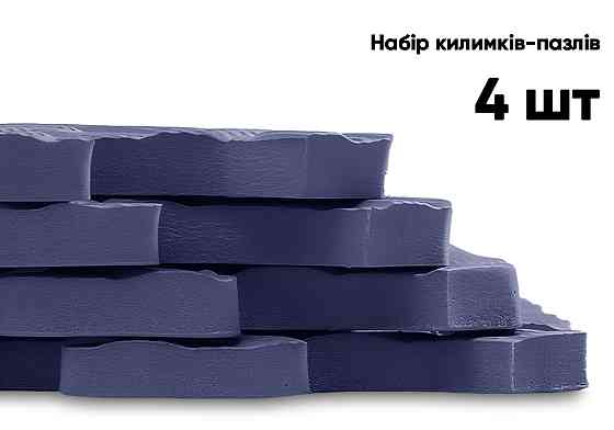 Татамі мат EasyFit SwallowTail 4 шт (60х60х1 см) пазл хвіст ластівки синій Коломия