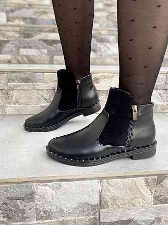 Жіночі черевики Odzi чорні натуральна шкіра висота 9см 36р.(2056) Коломыя