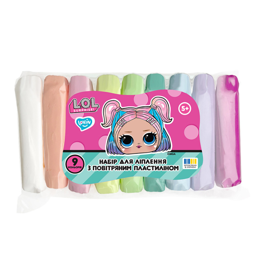 Набір для ліплення з повітряним пластиліном L.O.L. Surprise! LOL70194, 9 кольорів пастель Вінниця - фото 1