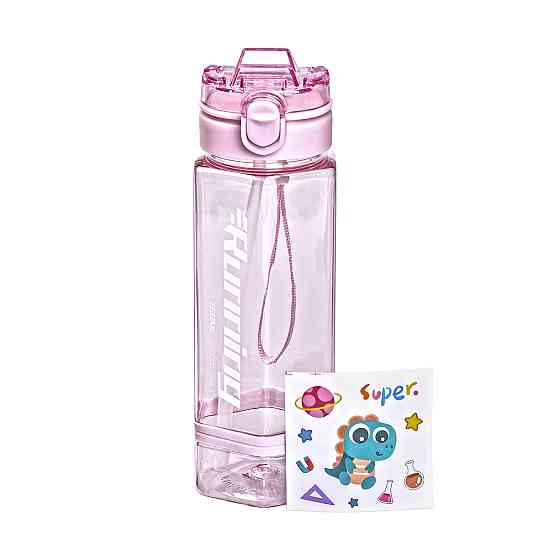 Yiwu Пляшка для води 760 мл з трубочкою та наліпками рожева HP-14-48P Коломыя