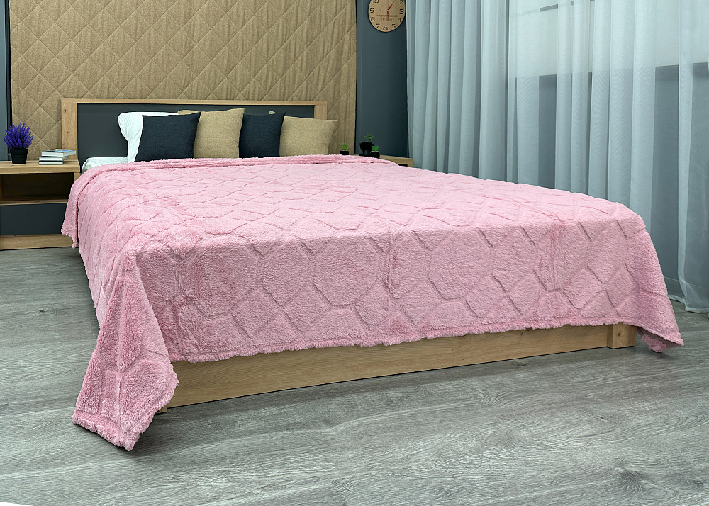 Плед-покривало Ромб 200х230 см (+-5см) Рожевий (87-256) Київ - фото 4