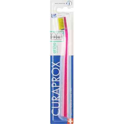 Зубная щетка Curaprox CS 5460 Ortho Ultra Soft Ультрамягкая ортодонтическая Розовая с салатовой щетиной (CS 5460 Ortho-10) Винница