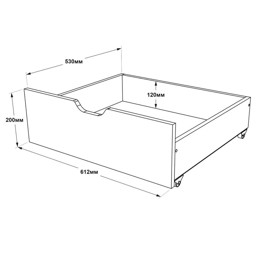 Выдвижные ящики 3 штуки для кровати Эверест Комфорт 3 61х55х21 см Дуб сонома (DTM-5733) Львов - изображение 5