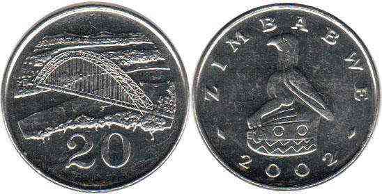 Zimbabwe Зимбабве 20 Cent 2001 UNC Полтава