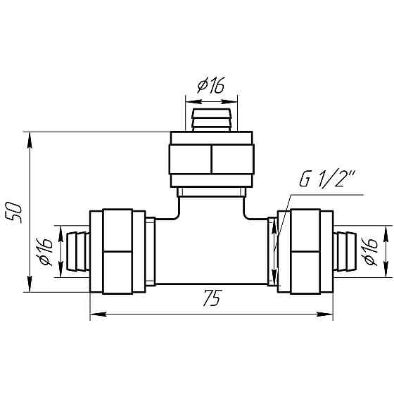 Трійник проміжний APE ITALY 731 L 16x16x16 Київ