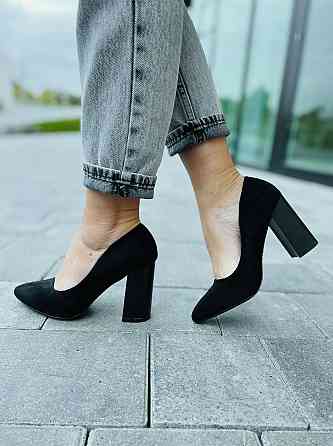 Q&Q Туфлі жіночі QQ чорні еко-замша каблук 9см 36р.-23.5см 39р.-25см (4745) Коломыя