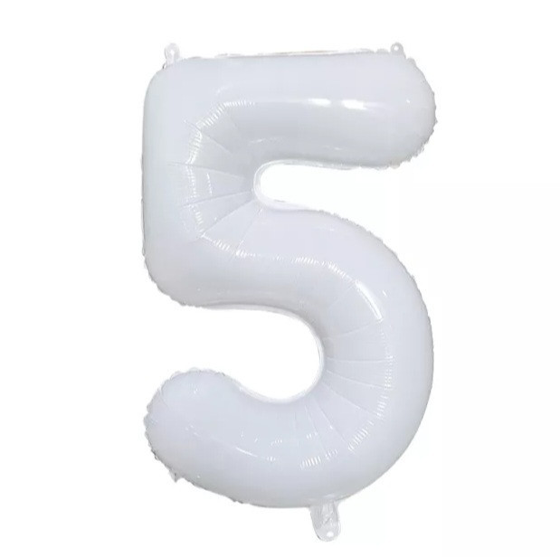Шарик цифра 5 праздничная 32 дюйма белый Киев - изображение 1