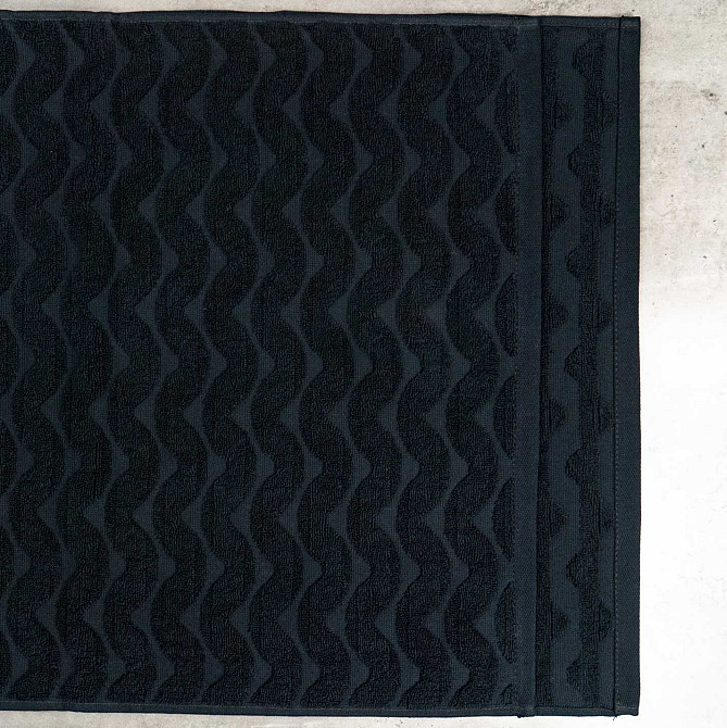 Махровий банний рушник Жакардовий Хвиля GM Textile 70х140см 500г/м2 (Чорний) Суми - фото 4