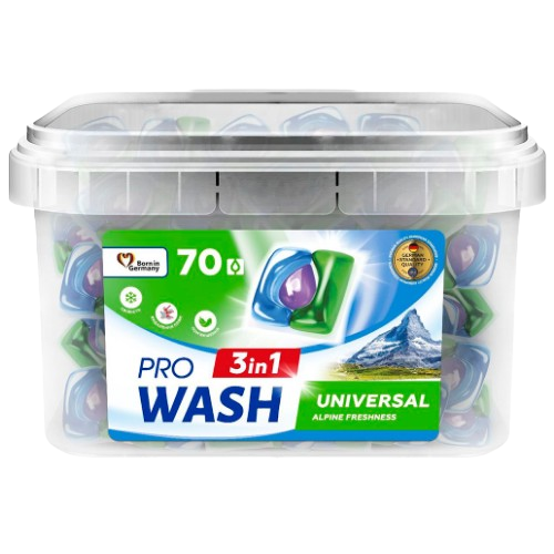 Капсули для прання 70шт (контейнер з ручкою) Альпійська свіжість ProWash 2К Житомир - изображение 1