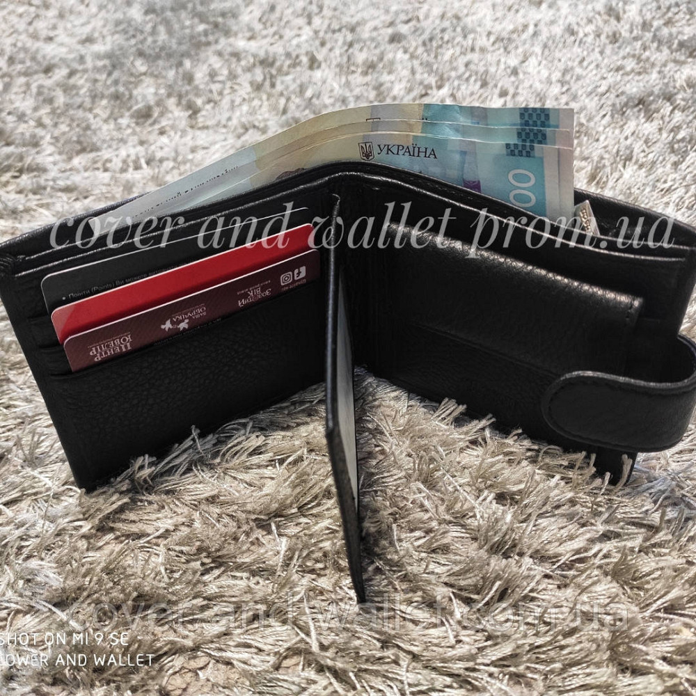 Классический кожаный мужской кошелек на кнопке Marco Coverna 22-208 Киев - изображение 9